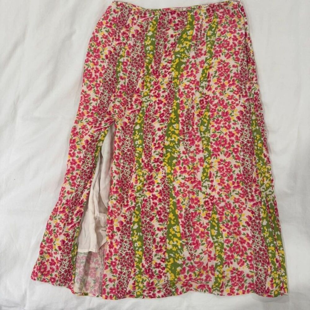 Anthropologie The Lille Side Slit Midi Skirt by Maeve Size 10